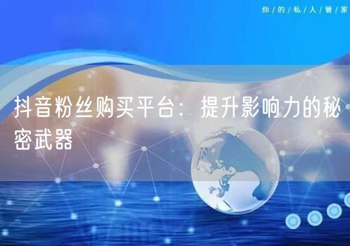 抖音粉丝购买平台：提升影响力的秘密武器