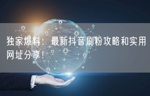 独家爆料：最新抖音刷粉攻略和实用网址分享！
