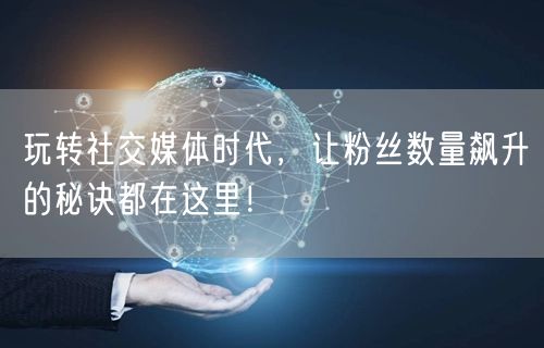 玩转社交媒体时代，让粉丝数量飙升的秘诀都在这里！