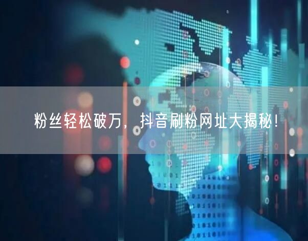 粉丝轻松破万，抖音刷粉网址大揭秘！