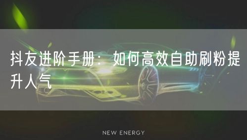抖友进阶手册：如何高效自助刷粉提升人气