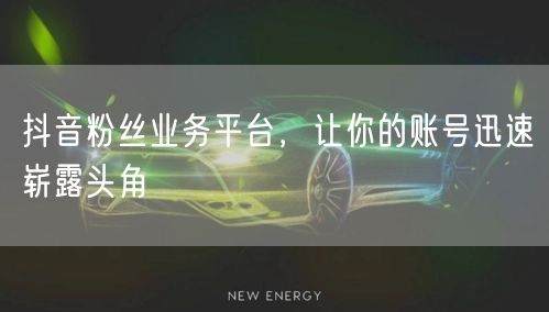 抖音粉丝业务平台，让你的账号迅速崭露头角