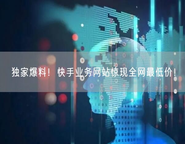 独家爆料！快手业务网站惊现全网最低价！