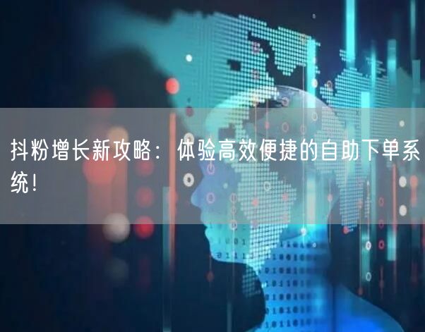 抖粉增长新攻略：体验高效便捷的自助下单系统！
