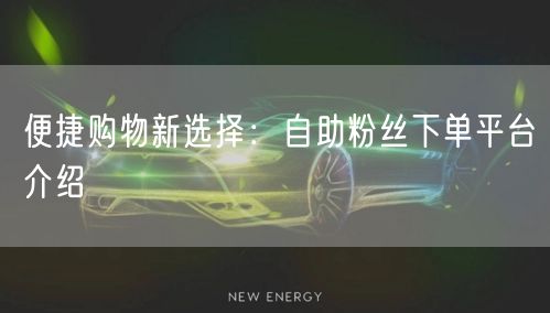 便捷购物新选择：自助粉丝下单平台介绍