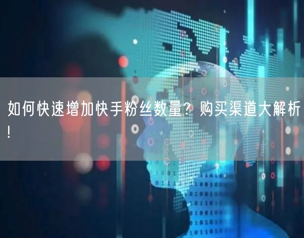 如何快速增加快手粉丝数量？购买渠道大解析!