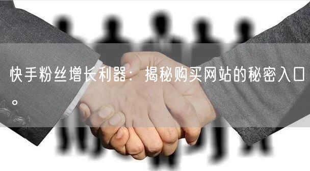 快手粉丝增长利器：揭秘购买网站的秘密入口。