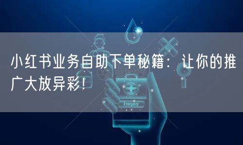 小红书业务自助下单秘籍：让你的推广大放异彩！