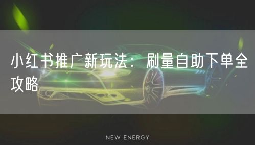 小红书推广新玩法：刷量自助下单全攻略