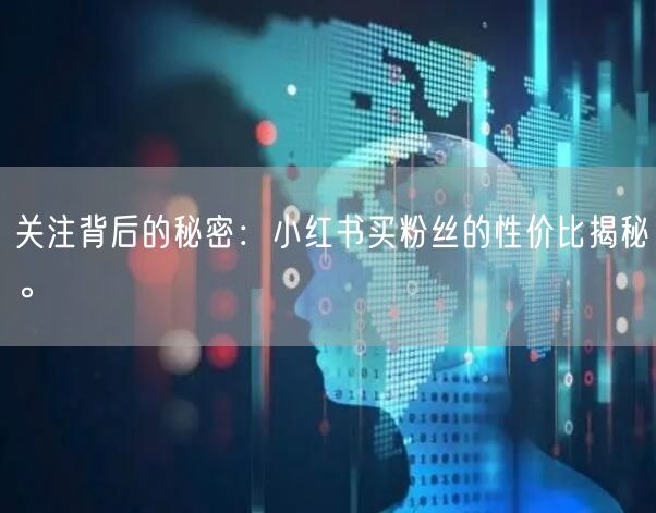 关注背后的秘密：小红书买粉丝的性价比揭秘。