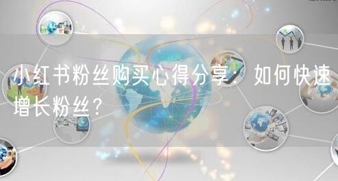 小红书粉丝购买心得分享：如何快速增长粉丝？
