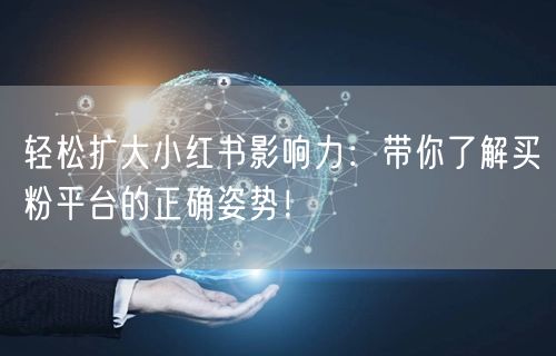 轻松扩大小红书影响力：带你了解买粉平台的正确姿势！