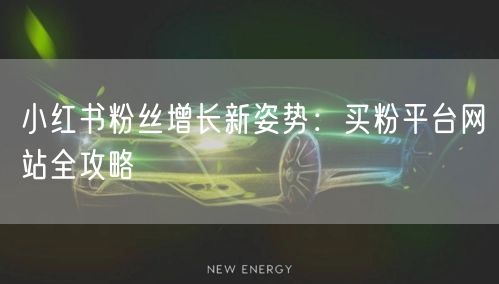 小红书粉丝增长新姿势：买粉平台网站全攻略
