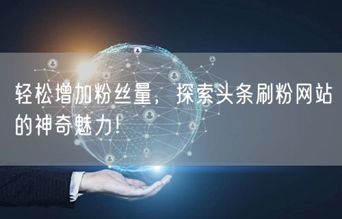轻松增加粉丝量，探索头条刷粉网站的神奇魅力！