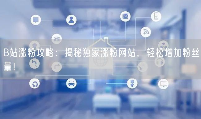 B站涨粉攻略：揭秘独家涨粉网站，轻松增加粉丝量！