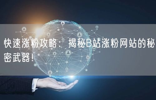 快速涨粉攻略：揭秘B站涨粉网站的秘密武器！