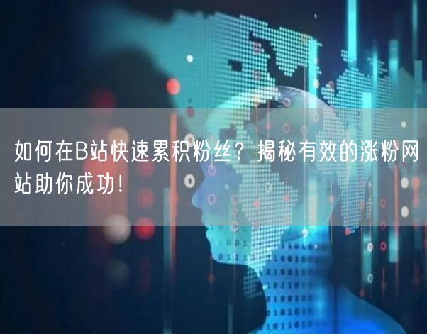 如何在B站快速累积粉丝？揭秘有效的涨粉网站助你成功！