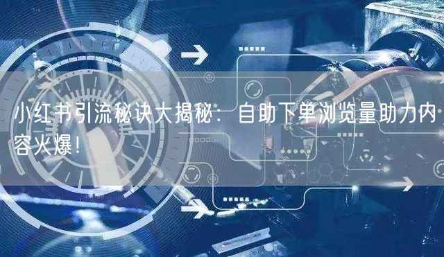 小红书引流秘诀大揭秘：自助下单浏览量助力内容火爆！
