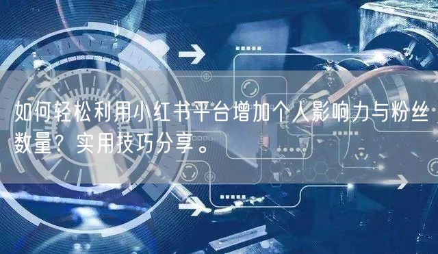 如何轻松利用小红书平台增加个人影响力与粉丝数量？实用技巧分享。