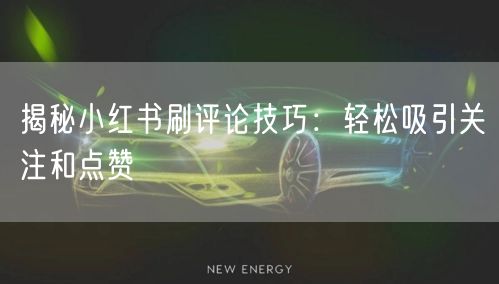 揭秘小红书刷评论技巧：轻松吸引关注和点赞