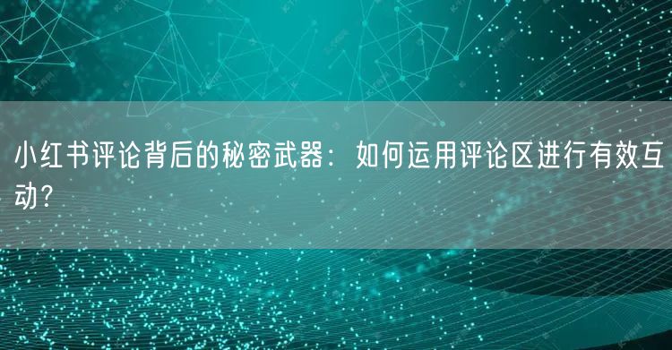 小红书评论背后的秘密武器：如何运用评论区进行有效互动？