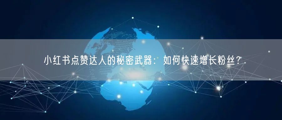 小红书点赞达人的秘密武器：如何快速增长粉丝？
