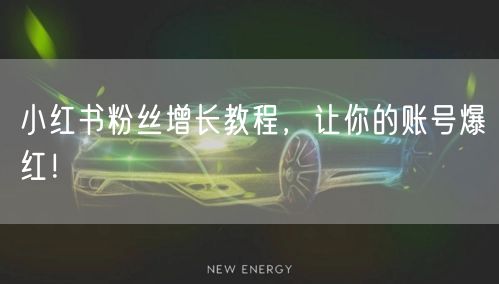 小红书粉丝增长教程，让你的账号爆红！