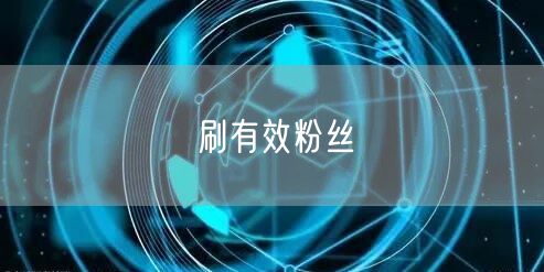 刷有效粉丝