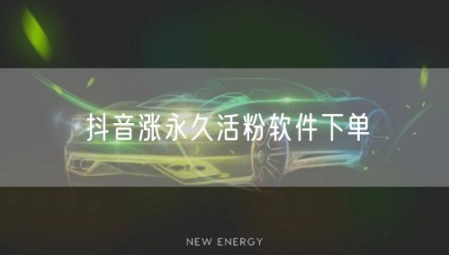 抖音涨永久活粉软件下单