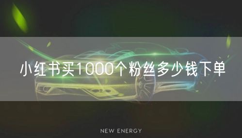 小红书买1000个粉丝多少钱下单