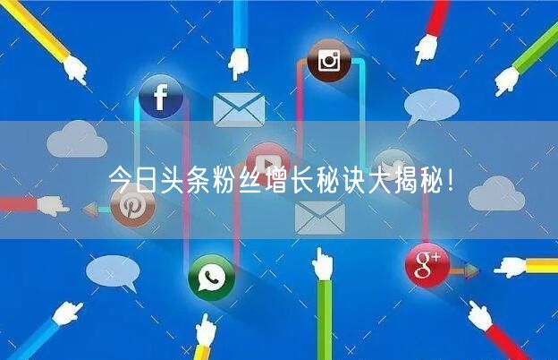 今日头条粉丝增长秘诀大揭秘！