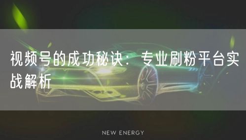 视频号的成功秘诀：专业刷粉平台实战解析