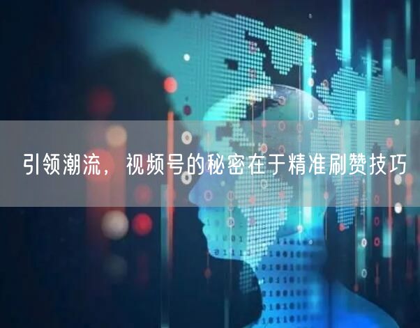 引领潮流，视频号的秘密在于精准刷赞技巧