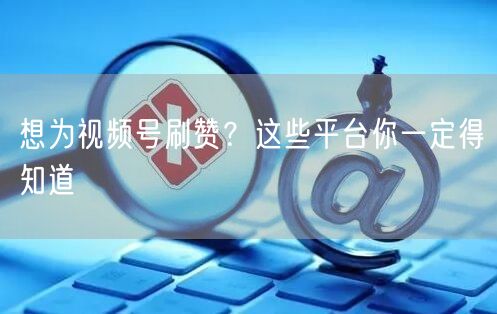 想为视频号刷赞？这些平台你一定得知道