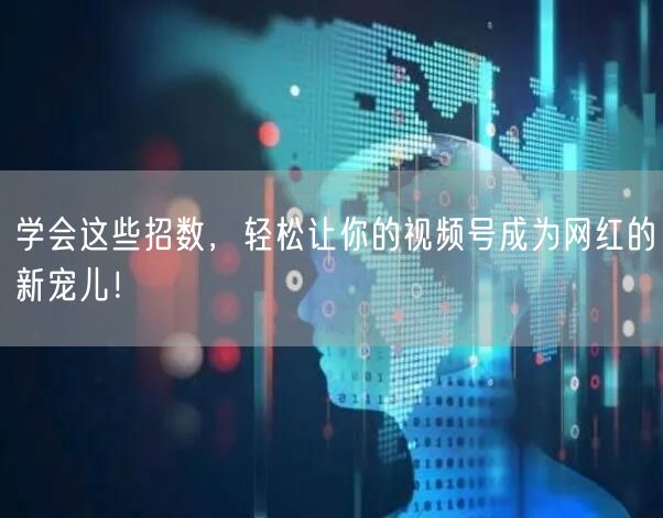 学会这些招数，轻松让你的视频号成为网红的新宠儿！