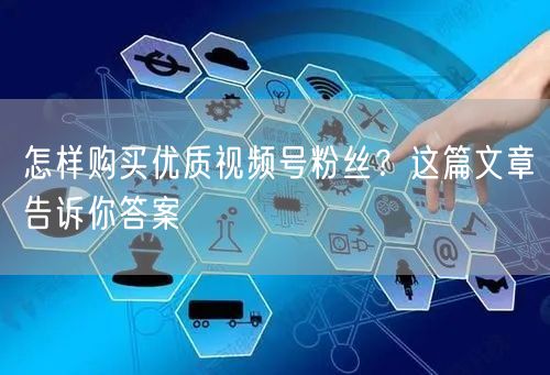 怎样购买优质视频号粉丝？这篇文章告诉你答案
