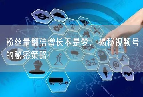 粉丝量翻倍增长不是梦，揭秘视频号的秘密策略！