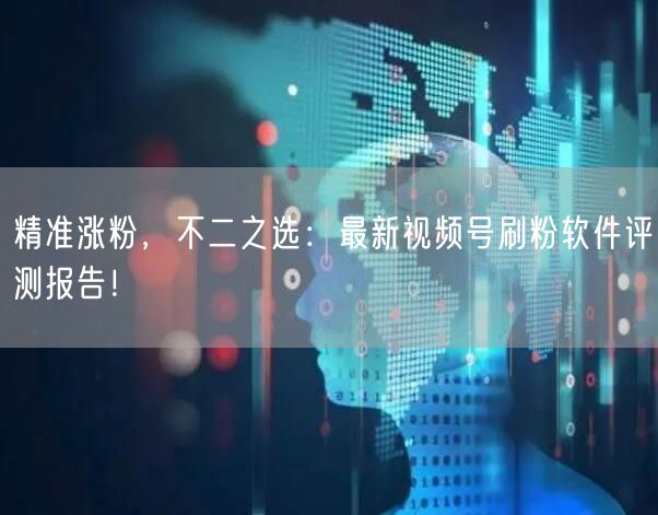 精准涨粉，不二之选：最新视频号刷粉软件评测报告！