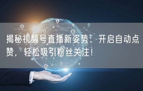揭秘视频号直播新姿势：开启自动点赞，轻松吸引粉丝关注！