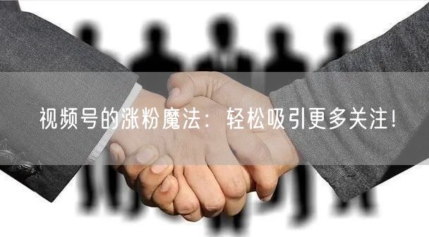 视频号的涨粉魔法：轻松吸引更多关注！