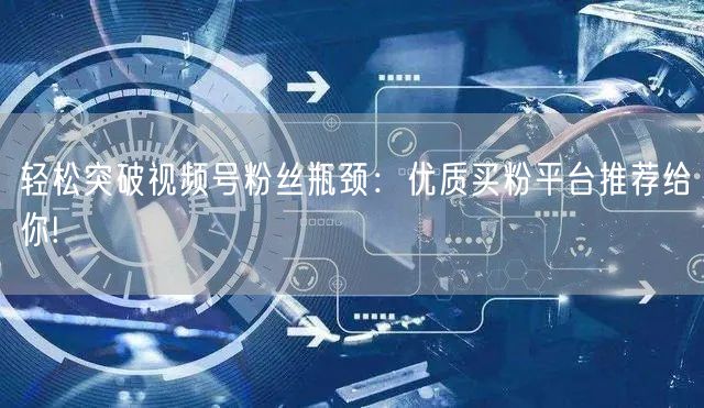 轻松突破视频号粉丝瓶颈：优质买粉平台推荐给你!