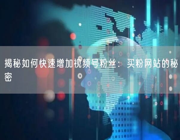 揭秘如何快速增加视频号粉丝：买粉网站的秘密
