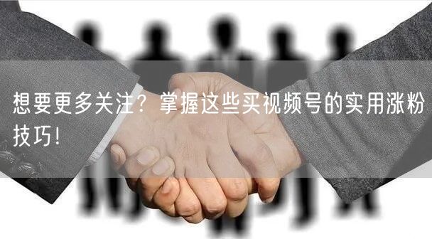 想要更多关注？掌握这些买视频号的实用涨粉技巧！