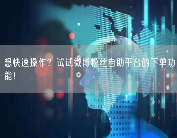 想快速操作？试试微博粉丝自助平台的下单功能！