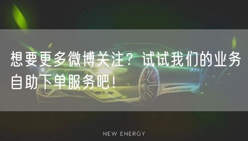 想要更多微博关注？试试我们的业务自助下单服务吧！