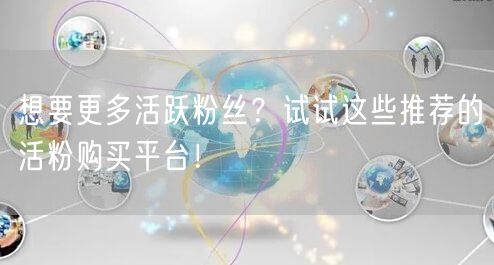 想要更多活跃粉丝？试试这些推荐的活粉购买平台！