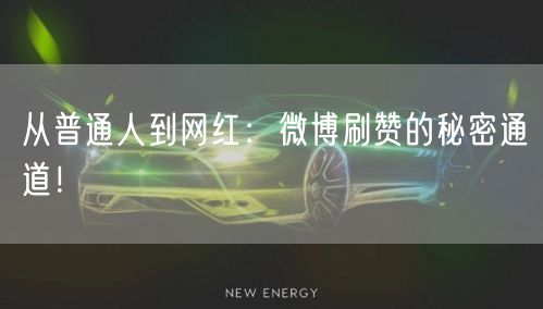 从普通人到网红：微博刷赞的秘密通道！