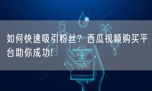 如何快速吸引粉丝？西瓜视频购买平台助你成功!
