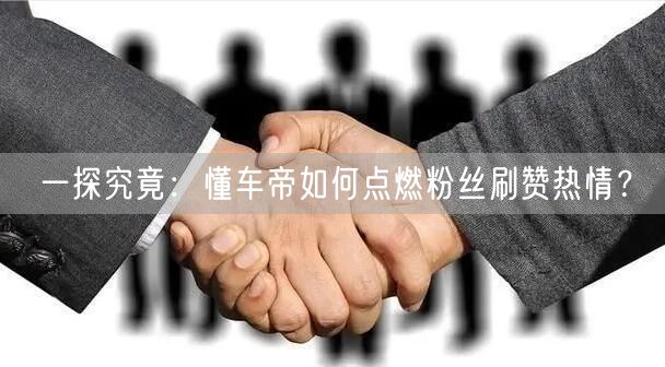一探究竟：懂车帝如何点燃粉丝刷赞热情？
