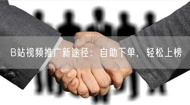 B站视频推广新途径：自助下单，轻松上榜